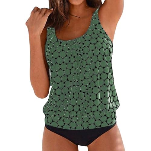Modest Black Bottom Tankini Swimsuits for Women