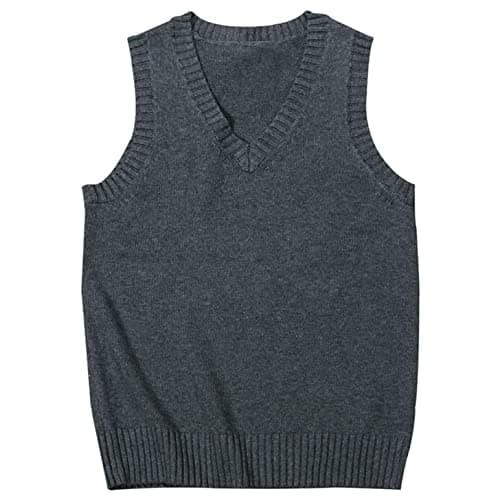 Jinghuiyue Women's Solid Color V-Neck Knit Vest