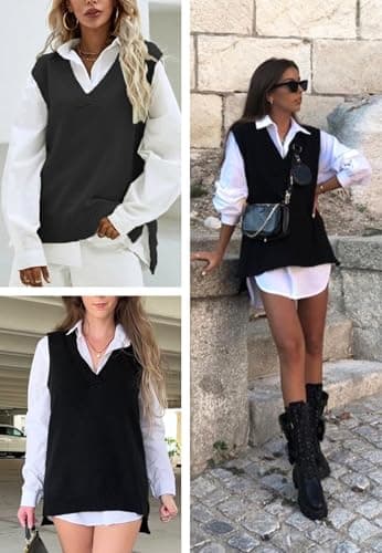 Women's Oversized Knitted Sweater Vest for Fall 2024