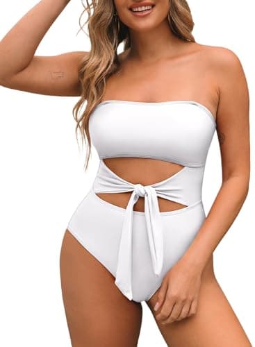 Pink Queen Women's Removable Strap Cutout High-Waist One-Piece Bathing Suit