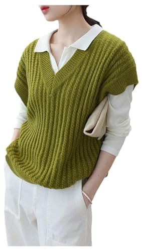 Women's Thick Oversize V-Neck Sleeveless High Street Pullover Vest