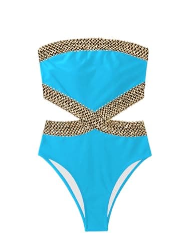 Milumia Women's Cut Out Strapless One Piece Swimsuit