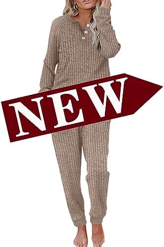 Women's Lounge Sets: WIHOLL Two-Piece Sweatshirt and Sweatpants with Pockets