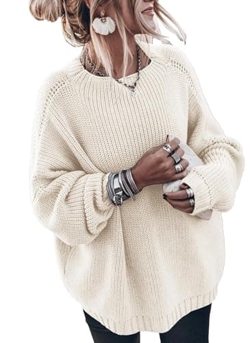 Oversized Women's Casual Knitted Sweater with Mock Neck