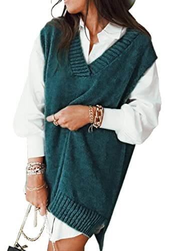 Oversized Sleeveless Sweater Vest for Women