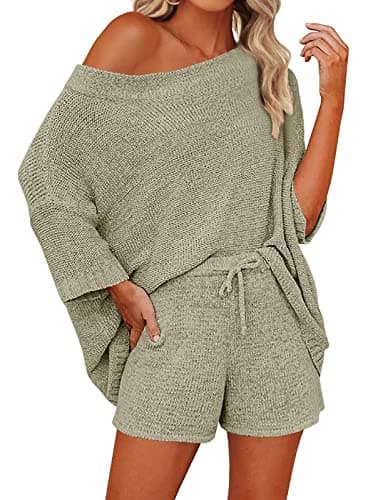 Mafulus Women's 2-Piece Knit Top and Shorts Set