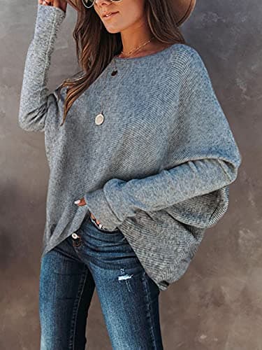 Caracilia Women's Oversized Fall Batwing Knit Sweater