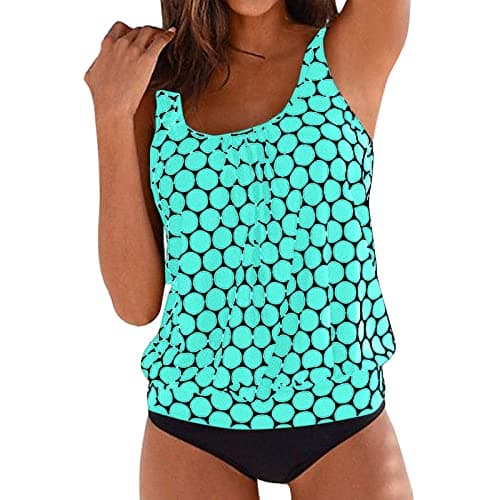Modest Black Bottom Tankini Swimsuits for Women