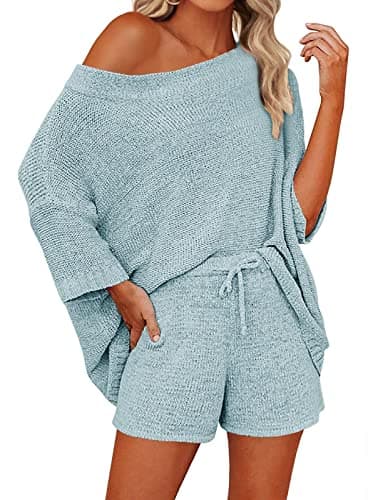 Mafulus Women's 2-Piece Knit Top and Shorts Set