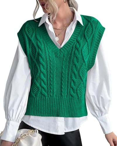 Lueluoye Women's V-Neck Sleeveless Knit Sweater Vest