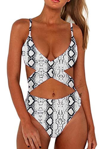 CHYRII Women's High-Waisted Cut-Out One-Piece Monokini Swimsuit