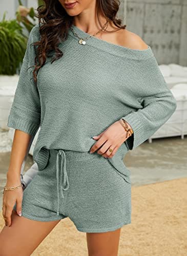 Mafulus Women's 2-Piece Knit Top and Shorts Set