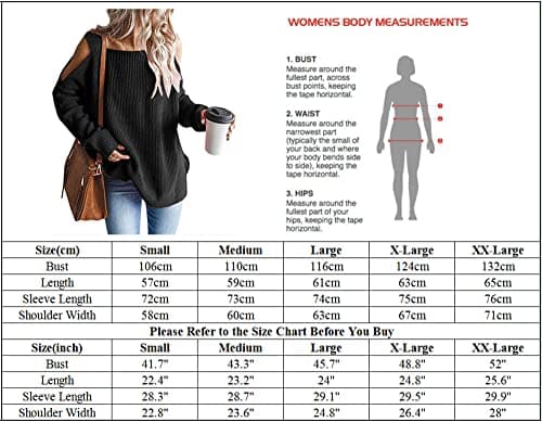MaQiYa Women's Oversized Batwing Knit Sweater Tops