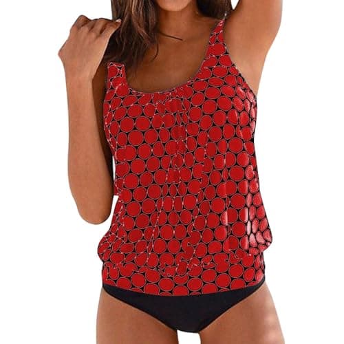 Modest Black Bottom Tankini Swimsuits for Women