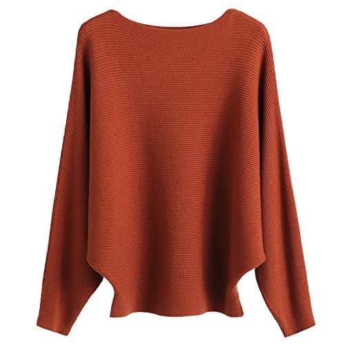 GABERLY Women's Boat Neck Batwing Dolman Knit Sweaters & Pullovers