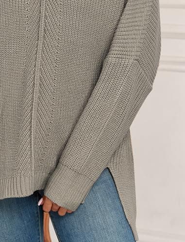 ZAFUL Women's Oversized V-Neck Long Sleeve Knit Sweater Trends Fall 2024