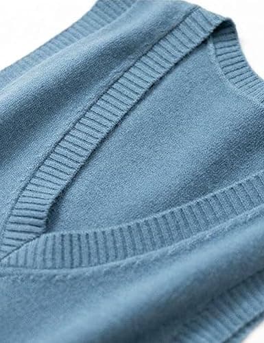 Oulivey Women's Side Button Down Sleeveless V-Neck Knit Sweater Vest