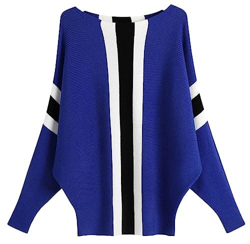 FULIER Women Oversized Batwing Sleeve Knitted Sweater Top