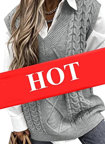 Oversized Women's V-Neck Sleeveless Sweater Vest