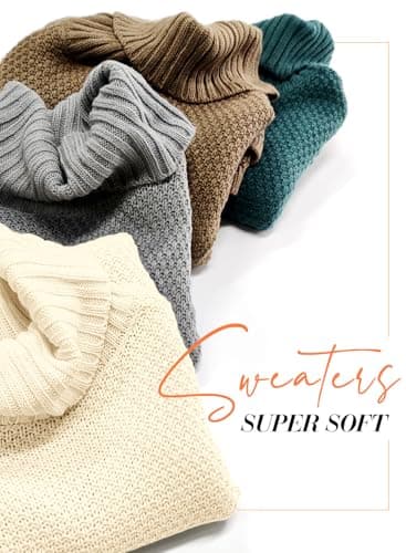 DOROSE Women's Oversized Turtleneck Long Sleeve Knit Tunic Sweater