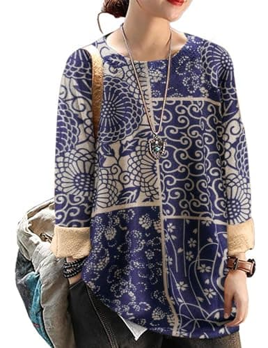 YESNO Women's Oversized Christmas Sweater with Graphic Print Casual Loose Knit Top S01