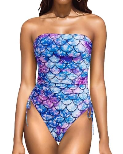 Yonique Women's Strapless Tummy Control One-Piece Swimsuit
