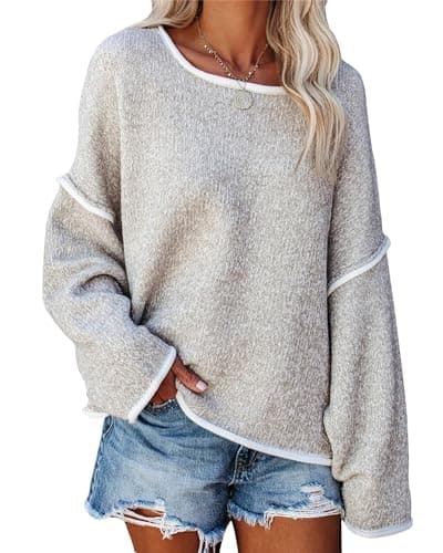SALENT Women's Casual Oversized Chunky Knit Sweater Outfit Tops