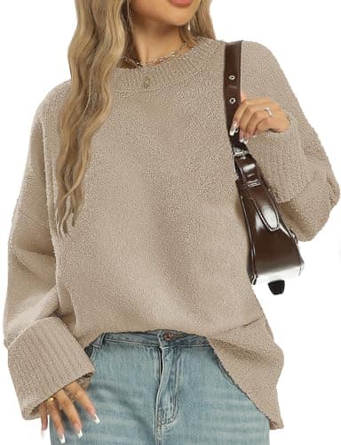 2025 Trendy Chunky Fuzzy Woman's Oversized Long Sleeve Sweater