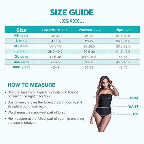 Smismivo Women's Strapless Tummy Control One-Piece Swimsuit