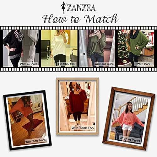 ZANZEA Women's Off-Shoulder Batwing Sleeve Oversized Top