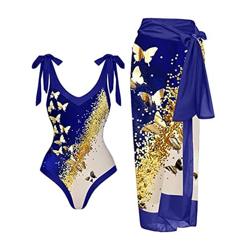 ZDRZK Boho Floral Print Women's Sexy Push-Up Bikini Set with Cover Up