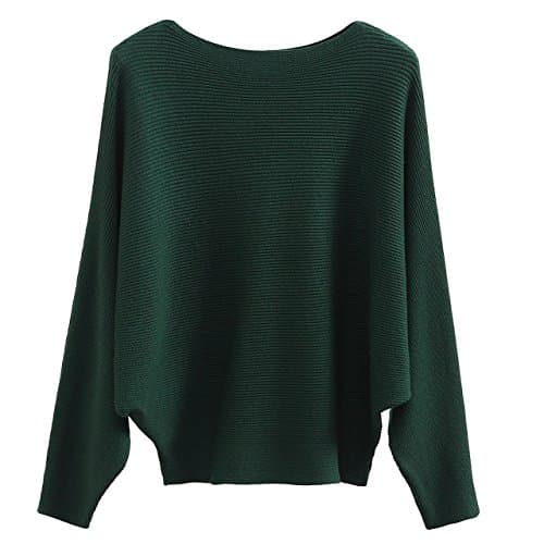 GABERLY Women's Boat Neck Batwing Dolman Knit Sweaters & Pullovers