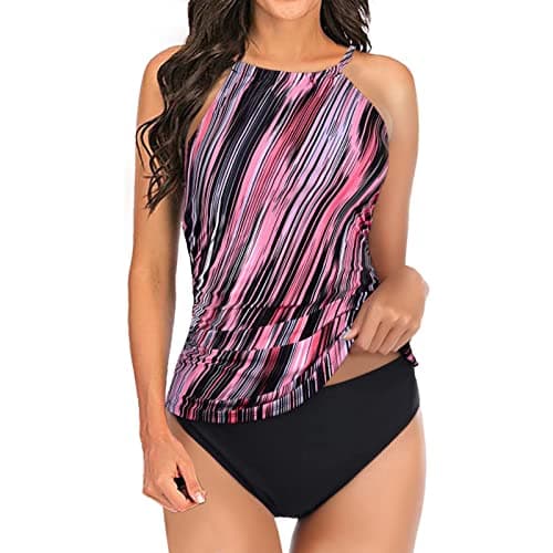 Maidsgop Women's High Waist Printed Strappy Bikini Set