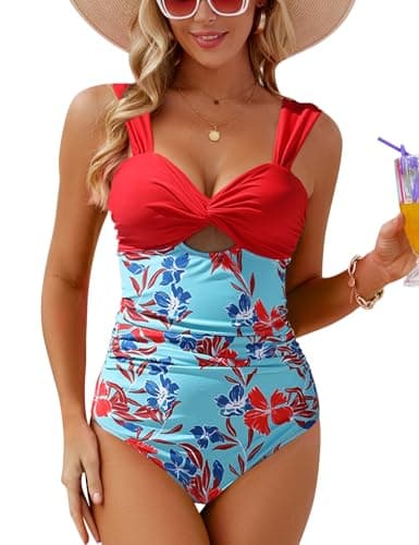 VIMPUNEC Women's High-Waisted Tummy Control One-Piece Swimwear