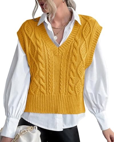Lueluoye Women's V-Neck Sleeveless Knit Sweater Vest