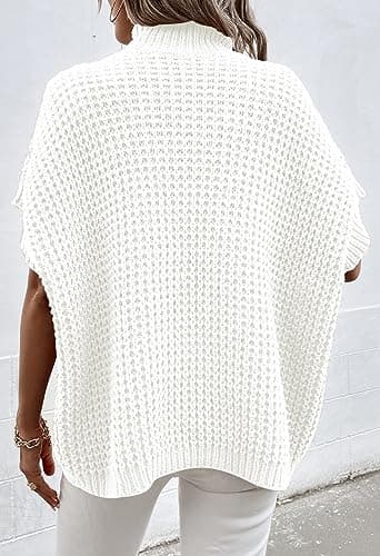 Women's Pink Mock Neck Batwing Sweater for a Relaxed Fit