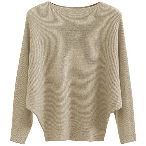 GABERLY Women's Boat Neck Batwing Dolman Knit Sweaters & Pullovers