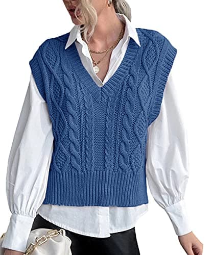 Lueluoye Women's V-Neck Sleeveless Knit Sweater Vest