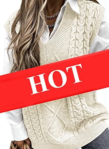 Oversized Women's V-Neck Sleeveless Sweater Vest