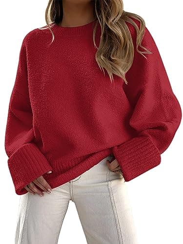 LILLUSORY Women's Oversized Fuzzy Chunky Warm Pullover Sweater