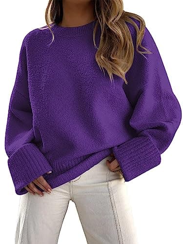 LILLUSORY Women's Oversized Fuzzy Chunky Warm Pullover Sweater