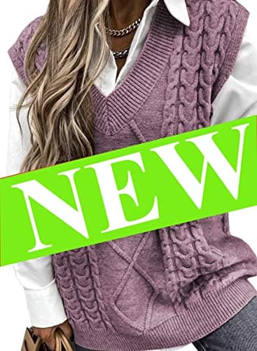 Oversized Women's V-Neck Sleeveless Sweater Vest