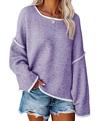 SALENT Women's Casual Oversized Chunky Knit Sweater Outfit Tops
