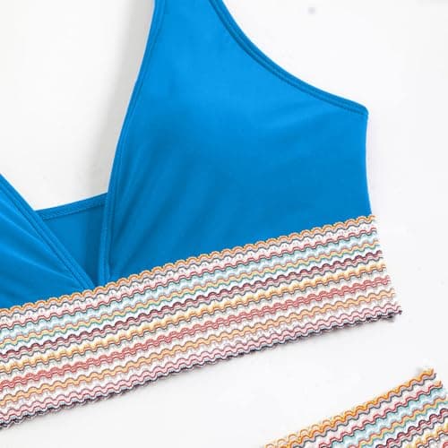 YNCSZEC Tummy Control High Waisted V-Neck Women's Two-Piece Bikini Set