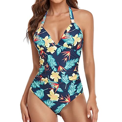 Maidsgop Women's High Waist Printed Strappy Bikini Set