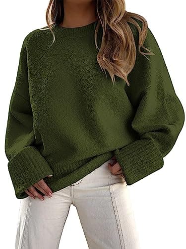 LILLUSORY Women's Oversized Fuzzy Chunky Warm Pullover Sweater