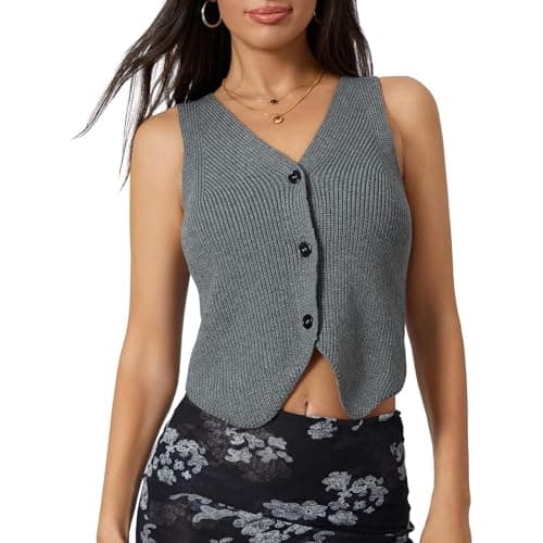 Usweetie Women's Sleeveless V-Neck Knit Sweater Vest