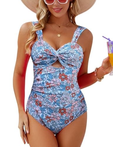 VIMPUNEC Women's High-Waisted Tummy Control One-Piece Swimwear