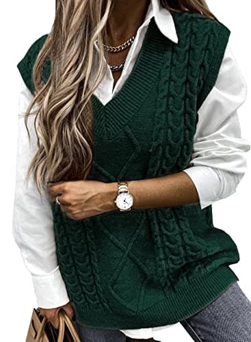 Oversized Women's V-Neck Sleeveless Sweater Vest