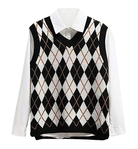 Lailezou Women's V Neck Knit Sweater Vest